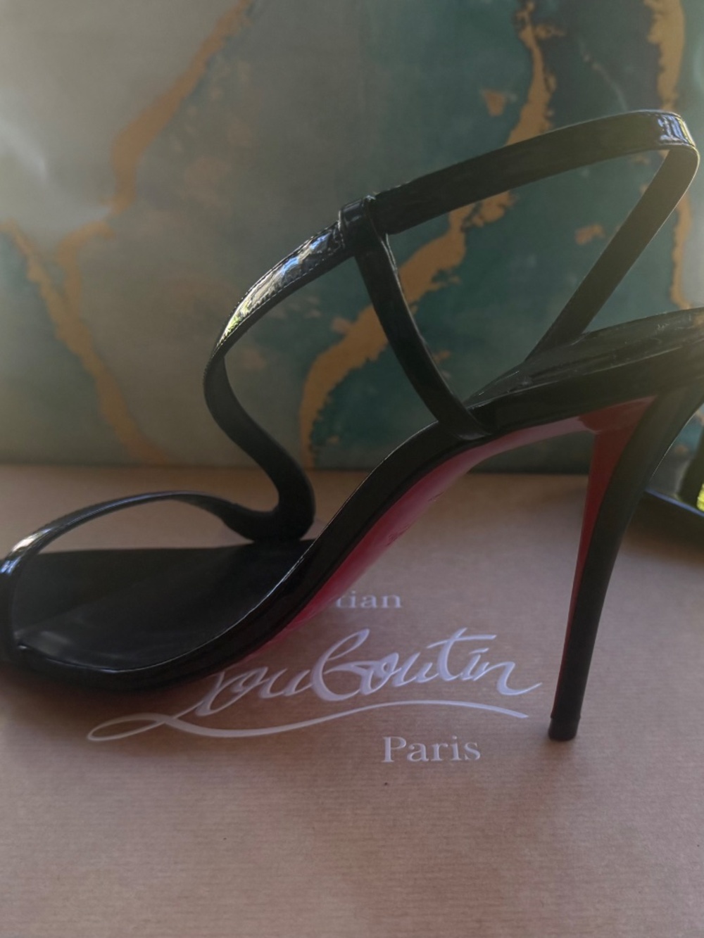 Christian Louboutin Rosa Z Patent Leather 100MM Sandals - Picture 2 of 13